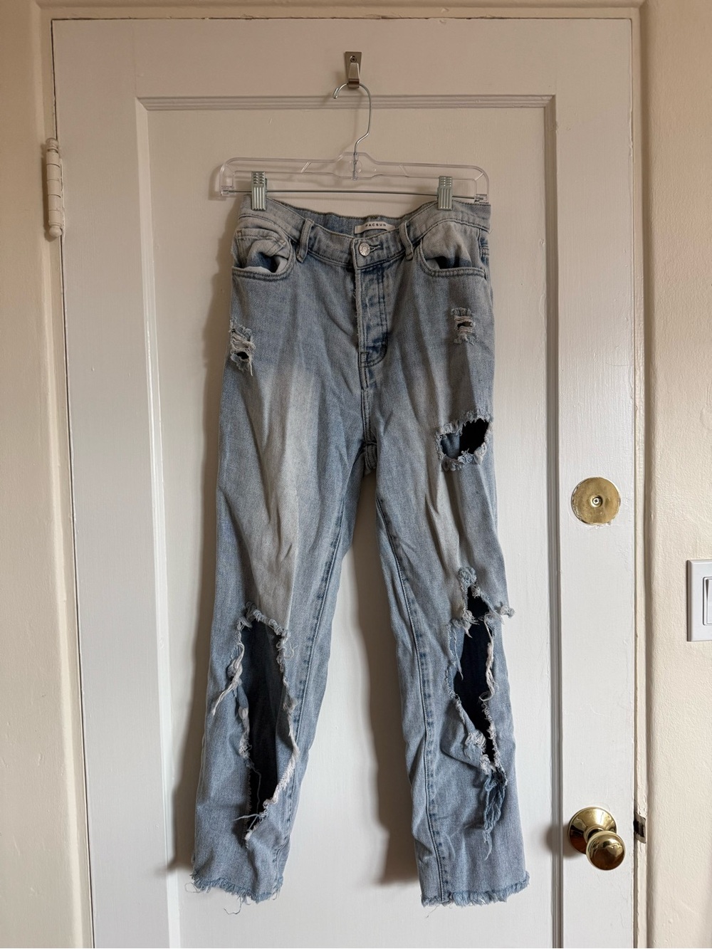 PacSun Women's Light Blue Distressed Boyfriend Jeans